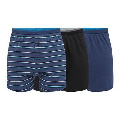 The Collection Pack of three aqua button boxers